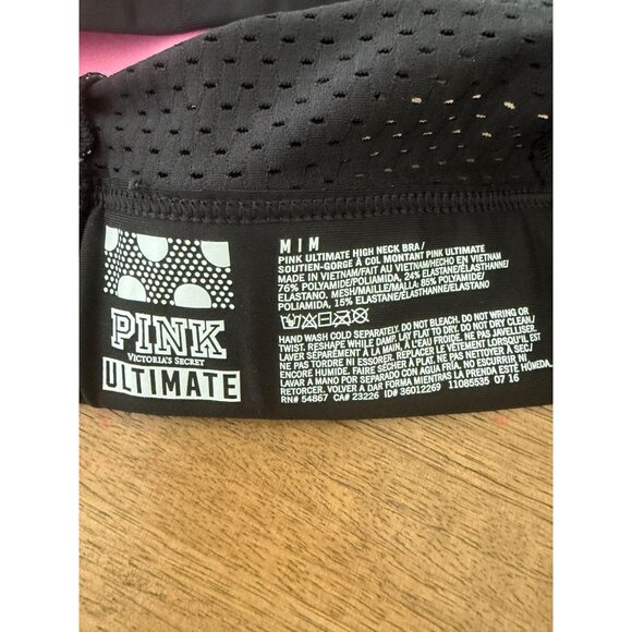 Victoria's Secret Pink Ultimate High-Neck Lightly Lined Sports Bra, size medium - Picture 2 of 9